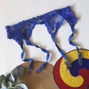 Vintage Blue Lace Garter Belt